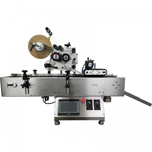 Tabletop slim vial tube rolling label applicator